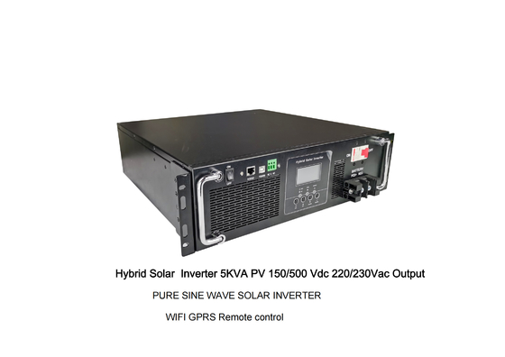 Rack Mount Pure Sine Ware Hybrid Solar Inverter 5KW PV 150/500Vdc 220/230Vac Output Wifi GPRS per BTS