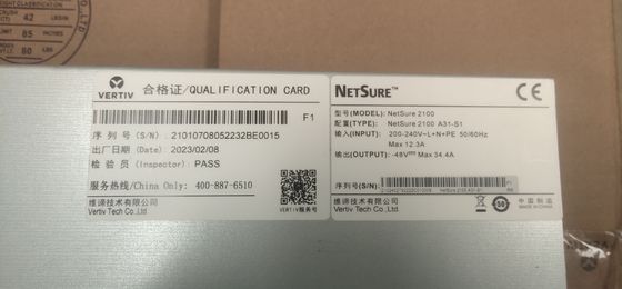 NetSure 2100 A31-S2/S3 48V DC Power System 3kW Soluzione di alimentazione per telecomunicazioni ad alta efficienza 1U