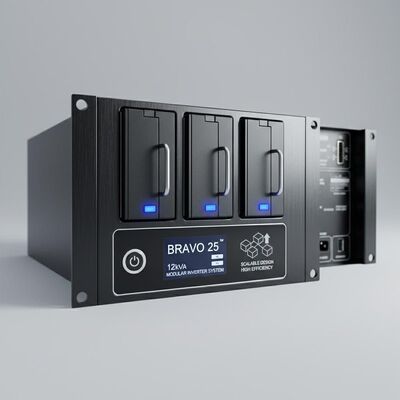 Sistema di inverter modulare BRAVO 25 12kVA con design scalabile ed alta efficienza per esigenze di alimentazione critica