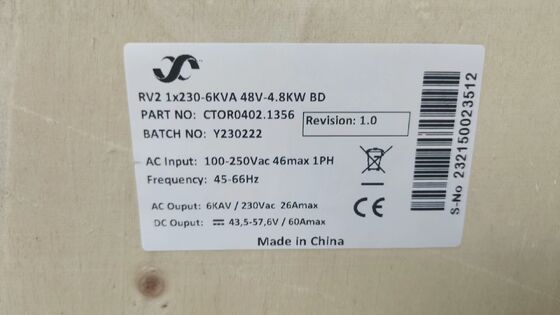 Sistema di alimentazione Eltek 4kw 230v DC CTOR0201.001 Raddrizzatore autonomo con integrazione per telecomunicazioni