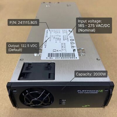 Modulo Raddrizzatore Eltek Flatpack2 110V 2000 HE P/N: 241115.805 Alimentazione CC ad alta efficienza per sottostazioni di servizi pubblici