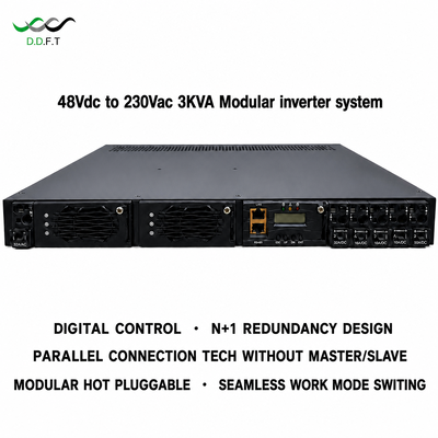 Sistema inverter modulare da 48 V CC a 220 V CA Ridondanza parallela N+1 Trasferimento continuo 0 ms Alimentazione per telecomunicazioni con montaggio su rack 3 KVA