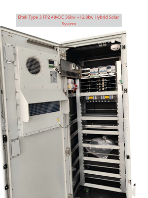 Quadro elettrico ibrido solare da esterno 48Vdc 36KW+12,8KW per applicazioni Off-Grid