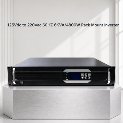 Inverter 2U da 19 pollici 6KVA 4800W Pure Sine Wave 125VDC a 220VAC per Applicazioni Off-Grid