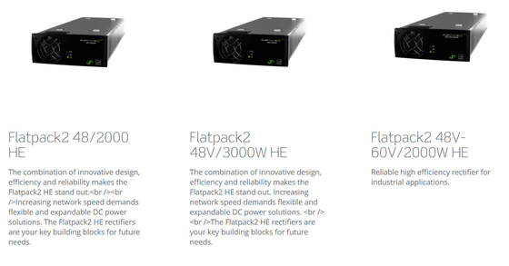 Sistemi Flatpack2 48V/24kW del raddrizzatore delle Telecomunicazioni