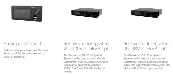Eltek Rectiverter 2U 6kVA ha integrato il sistema un CA di 6 KVA & 4,8 chilowatt di CC con il regolatore di Smartpack R