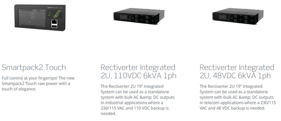 Eltek Rectiverter 2U 6kVA Eltek Flatpack Power System con Smartpack2 Touch Controller CIOR0402.1XXX