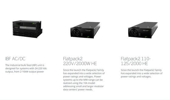 Sistema Eltek Flatpack2 IBB Sistema di alimentazione a corrente continua industriale con uscita a corrente continua di 16 kW Protezione IP21 e corrente massima di 300 ADC